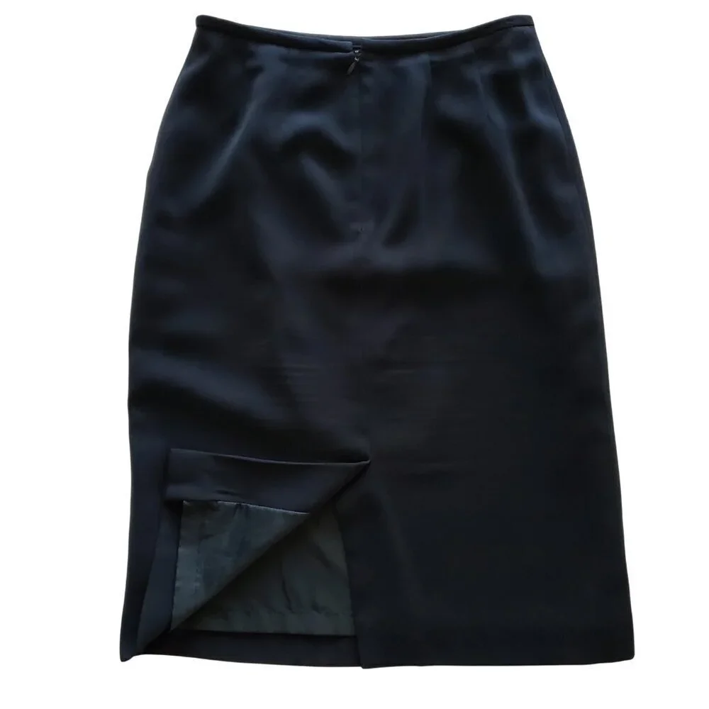 KASPER Black Pencil Skirt Fully Lined Career Professional Polyester Size 2
